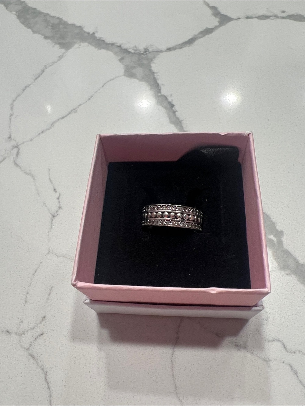 Pandora Silver Stacked Band Ring - Picture 4 of 5